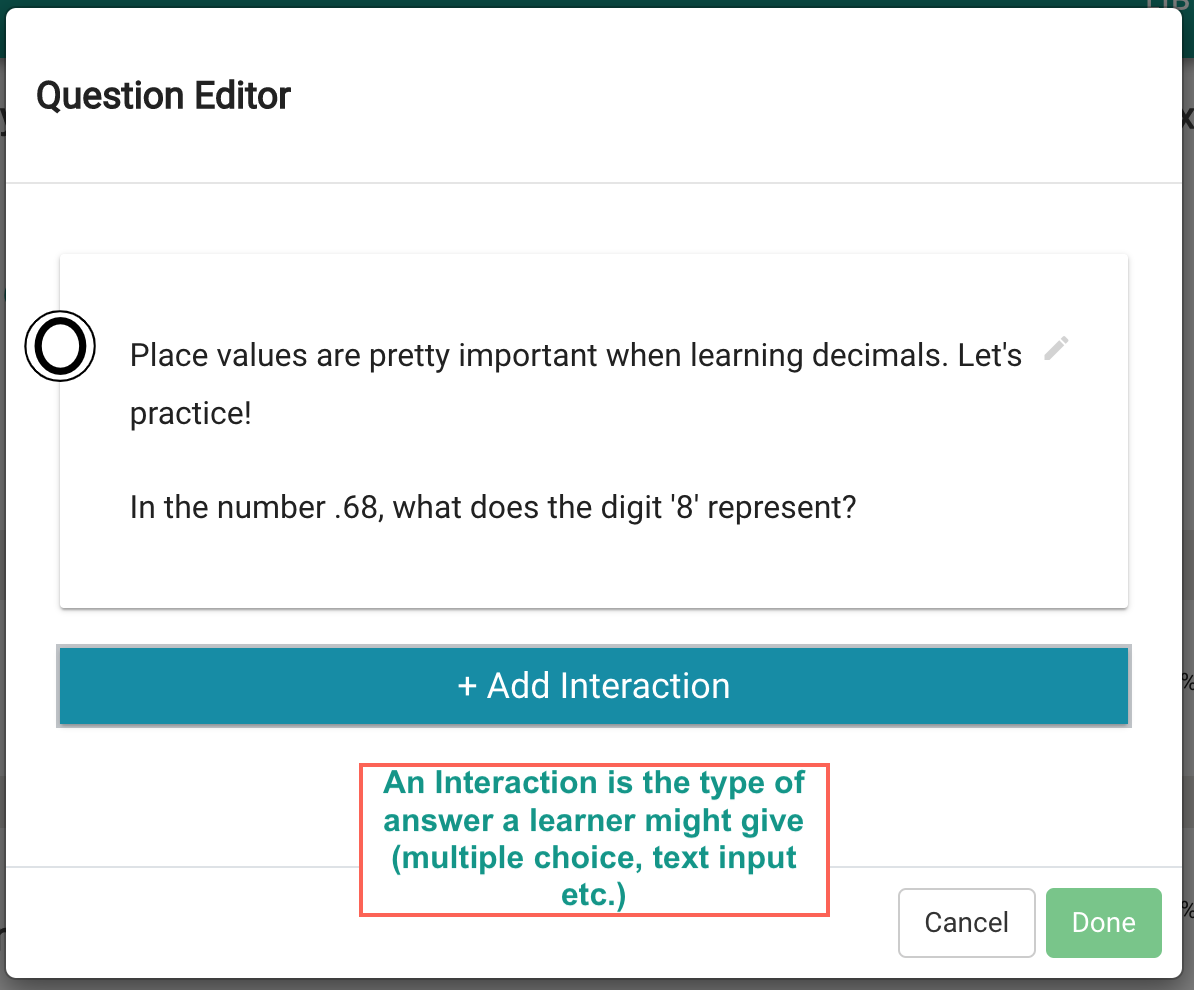 Add Interaction button