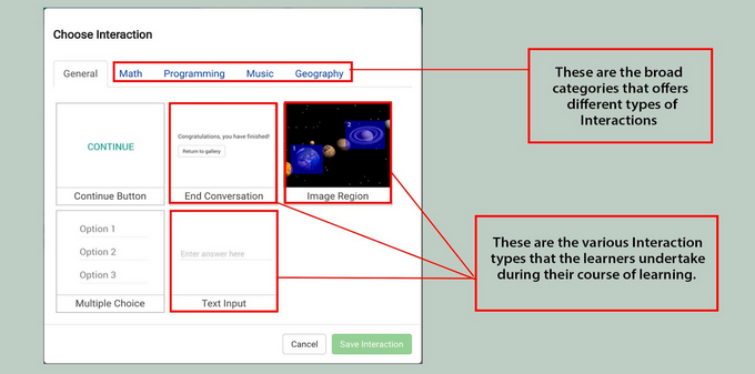 Choose Interaction dialog