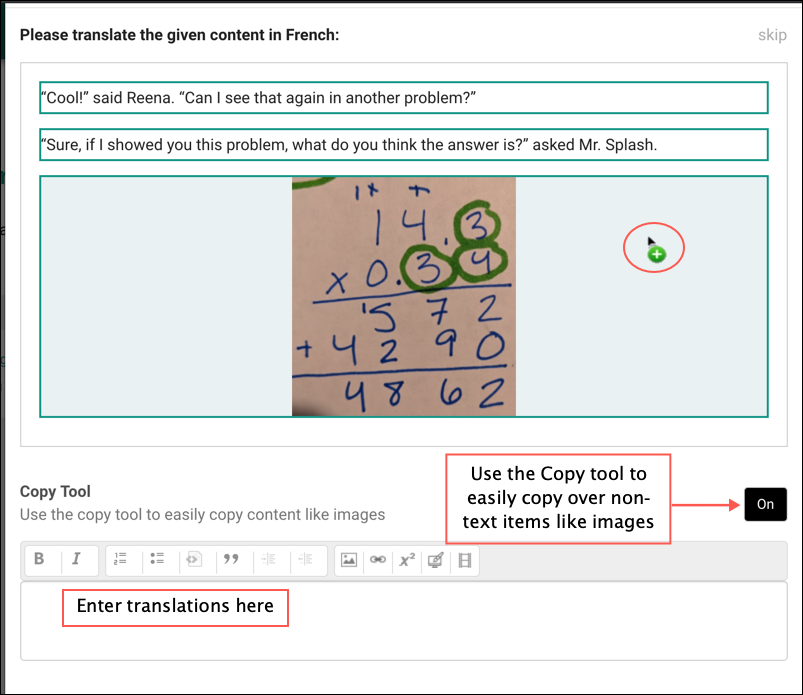 Copy tool allows for easy copying of non-text items
