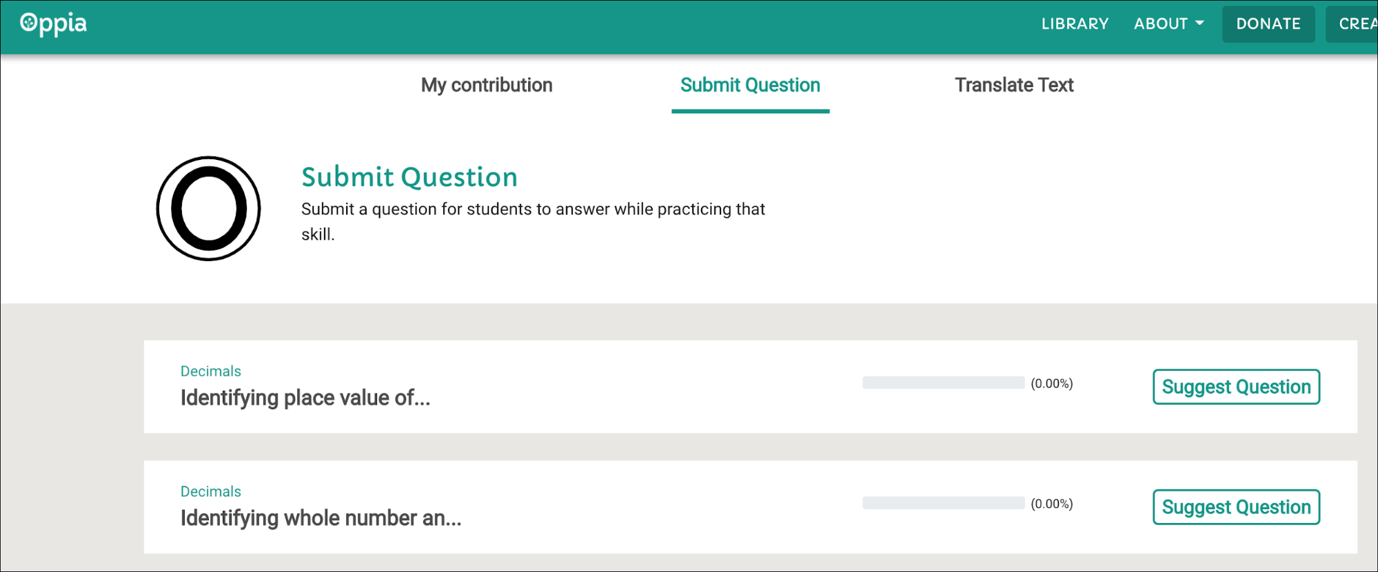 Suggest a question for a skill on the Contributor Dashboard