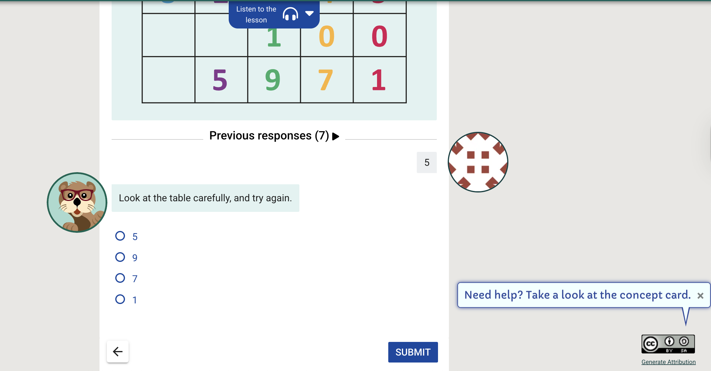 Example of an Oppia lesson card